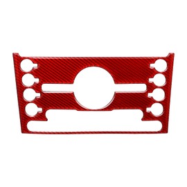 nuoozy Carbon Fiber Center Console Button Frame Panel Cover Trim Sticker Compatible with Ford Explorer 2011 2012 2013 2014 2015 2016 2017 2018 2019 Interior Accessories Red