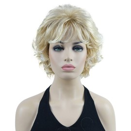 Lydell Short Soft Super Curly Wig Layered Natural Movement Synthetic Women Cosplay Wigs Blonde