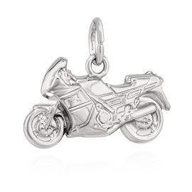 NKlaus Motorcycle Pendant 925 Silver Detailed Children Men Pendant Display, Sterling Silver