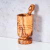 Mortar Height 12 cm Olive Wood Mortar Pestle Cylindrical Wood