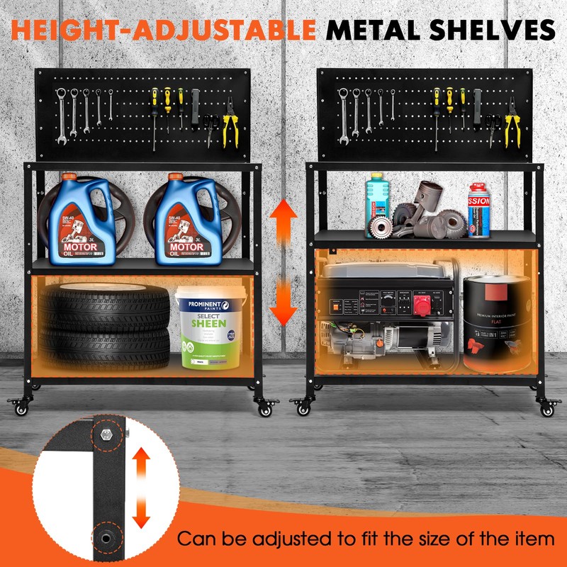 OLBRUS 50.4 X 33.4 Inch Workbench,Heavy Duty 200LBS Steel Work