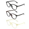 LAMBBAA Blue Light Blocking Glasses 3 Pack Round Frame Computer