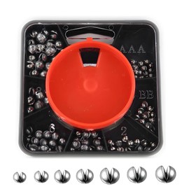 179PCS Split Shot Fishing Weights, 7-Way Dispenser Fishing Tackle Set, Durable, Soft Metal Alloy Carp Fishing Weights, Fishing Sinkers Dispenser Weights for Coarse Angling
