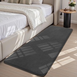 Sour Lemon Rugs Living Room 60x120cm, Dark Grey Shaggy Fluffy Rug, Short Pile Soft Runner Rugs, Anti-Slip Washable Area Rug for Bedroom, Modern Floor Carpets for Kids Living Room Hallway Entryway