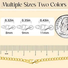 Qulltk 925 Sterling Silver Lobster Clasp with Closed Jump Rings,Necklace Clasps and Closures Lobster Claw Clasp Suitable for Jewelry Making Findings and Bracelets