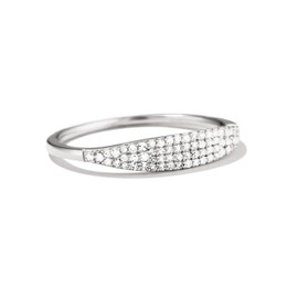 Aojun 14K Gold Vermeil S925 Sterling Silver CZ Simulated Diamond Wedding Band Ring Eternity Statement Stackable Ring for Women, Crystal, Cubic Zirconia