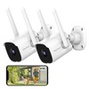 Septekon 2K Security Camera Outdoor 2 Pack, 2.4G WiFi Home