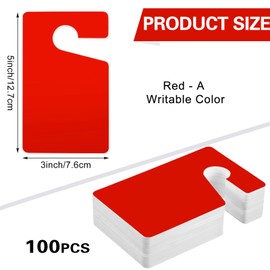 Vicenpal 100 Pack Blank Parking Permit Hang Tag Parking Placards Hang Tag 3 x 5 Inch for Car Rear View Mirror(Red)