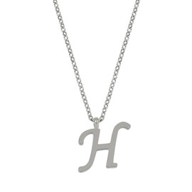 10:10 Women's Necklace with Letter Initial Alphabet Pendant in Stainless Steel, Adjustable Thin Stainless Steel Chain, Regolabile, Stainless Steel, No Gemstone