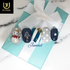 ⛄Snowman Nail Tips⛄ New Year’s Eve Event - Long Almond / ⛄눈사람네일팁⛄ 새해맞이이벤트 - 롱아몬드