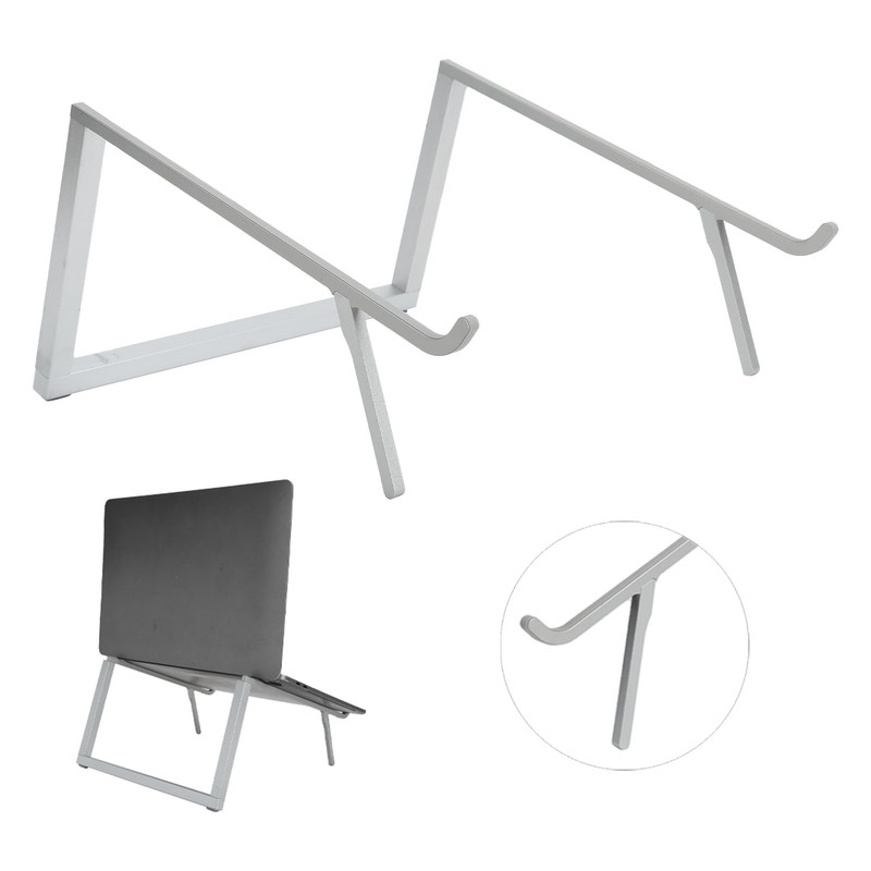 Laptop Stand Aluminium Tablet Riser Foldable Portable Notebook Holder Silver