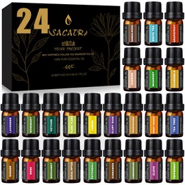 24 Bottles Essential Oil Set - Natural Essential Oils - Perfect for Diffuser, Massage, DIY Candle and Soap Making (5ml)