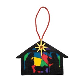 Nativity Silhouette Foam Ornament Craft Kit - Makes 12 - Sunday School Religious Crafts for Kids and Fun Home Activities