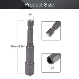 Utoolmart 1/4" Quick-Change Hex Shank 7mm Magnetic Nut Setter Driver Drill Bit, 65mm Length, Metric 5pcs
