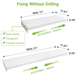 SOFRON Expandable Closet Shelves Organizers, Adjustable Shelf Board for Cabinet Rack Storage Wardrobe Divider Shelving for Closets Pantry Cupboard Kitchen (Medium 2 Pack)