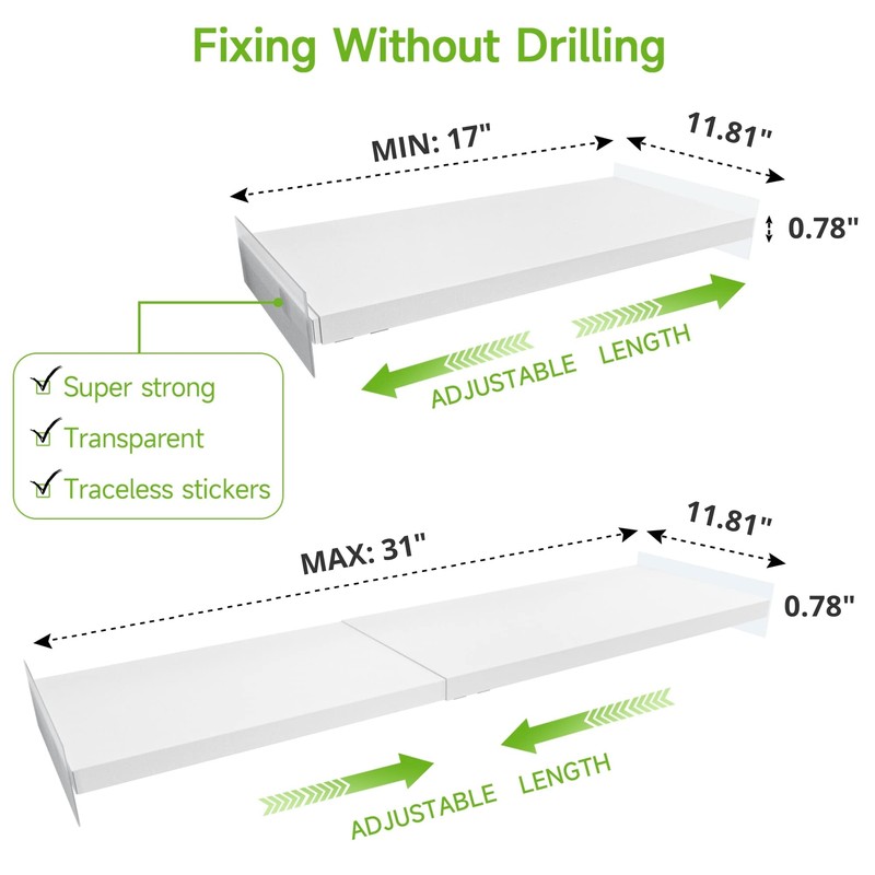 SOFRON Expandable Closet Shelves Organizers, Adjustable Shelf Board for Cabinet