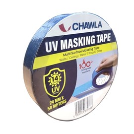 CHAWLA | UV Masking Tape 24mm 50 Meters | Paper Tape Easy Tear White Removable Painting DIY Decoration, Heavy Duty, Paper Tape for Paint Decoration, 24 mm 50m