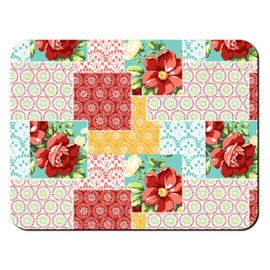 Rubber Dish Drying Mat for Kitchen Counter Large Boho Flowers Washable Quick Home Coffee Pad Fit Under Sink,Bar,Utensils 18x24in