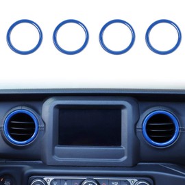 Voodonala for Jeep JL Dash Air Conditioning Vent Outlet Bezel Ventilation Grille Embellishment Trim for 2018-2023+ Jeep Wrangler JL JLU Gladiator JT Trunk Interior Accessories, ABS Blue