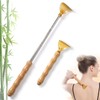 NAFJYR 2PCS Bamboo Handles Back Scratcher, Extendable Portable Travel Wooden