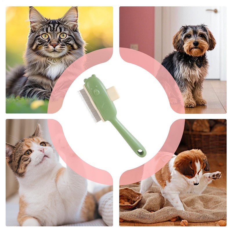 Slicker Brush | Bear Button Cat Detangling Comb,Pet Grooming Brush