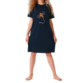 Schiesser Girls' Organic Cotton Nightdress, 203 - Anthracite II