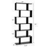 BETTARY 6-Tier Bookshelf, Freestanding S-Shaped Geometric Display Shelf, Modern Tall