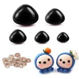 Safety noses for crochet animals, 15-30 mm, pack of 100, plastic bear noses, safety noses, doll noses with washers for Amigurumi
