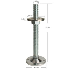 Scaffold 13“ Adjustable Leveling Jack Solid Screw Jacks, M30 Thread Screw Jack Scaffold with Scaffold Base Stand,5500 Lb Capacity,1Pcs