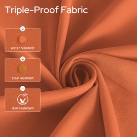 HOMEIDEAS Fall Burnt Orange Privacy Sheer Curtains Non-See-Through 108 Inches Long 2 Panels Set Light Filtering Curtains for Living Room Bedroom Drapes,W52xL108