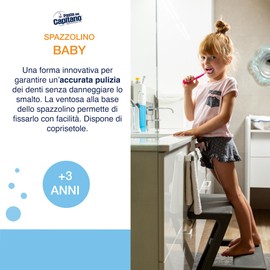 Pasta del Capitano, Babyzahnbürste, Gewährleistet eine gründliche Zahnreinigung, ohne den Zahnschmelz zu beschädigen, Geeignet für Kinder ab 3 Jahren, 100% Made in Italy