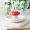 Whimsical Mushroom Incense Holder: Ceramic Design for Cheerful Decor &
