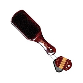 Wave Brush Premium Medium Bristle Wavy Curved Cherry Wood Wooden Hairbrush Natural 50% Boar 50% Nylon (Club)