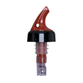 Spill-Stop 389-29 Posi-Por 2000 Pourer, 1-3/4 oz., Red with Black Collar, Made in USA, Pack of 12, Oil and Liquor Stopper Spout, Bottle Mouth, Flip Tops