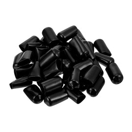 uxcell Rubber End Caps, 50Pcs Round Screw Thread Protector 10.5mm Dia Bolt Cap Covers Hole Plugs for Tubing Pipe Rod Nut Furniture, Black