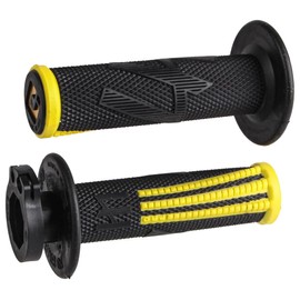 Generic ODI V2 LOCK ON EMIG PRO MOTORCYCLE GRIPS DIRTBIKE OFFROAD MX for 2 & 4 STROKE 7/8"" HANDLEBARS TWIST THROTTLE BLACK/YELLOW USA MADE SUZ