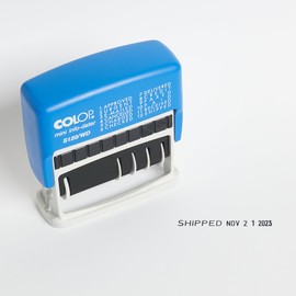 COLOP Self-Inking S Model Line Dater, Non-Toxic and Water Based Ink, Adjustable Date Stamp (S-120/WD Message Dater, 5/32")