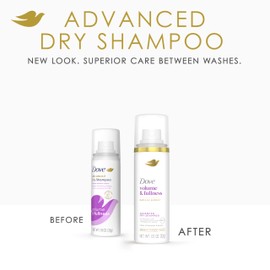 Dove Advanced Dry Shampoo Volume & Fullness Refresh & Revive Flat Hair Without Water for 2 Days of Freshness & Bounce 1.15 oz