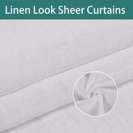 LORDTEX Burlap Linen Look Outdoor Curtain for Patio - 2 Panels Waterproof Tab Top Sheer Curtains for Pergola, Porch, Cabana and Gazebo Indoor/Outdoor Voile Sheer Drapes, 52 x 95 Inch, Vanilla