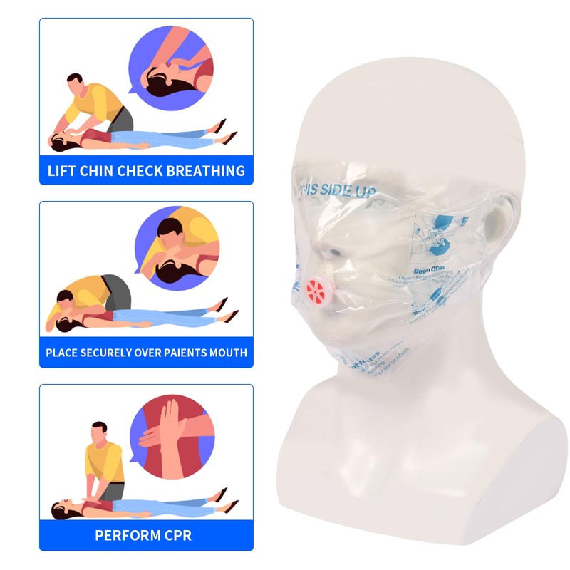 CPR Face Shield with Keyring (6 Pack), CPR Pocket Mask