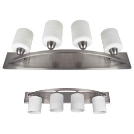 Nuk3y Modern Bathroom Vanity Light Fixture with 4 Light Globe Brushed Nickel (Satin Nickel, 4 Lights)
