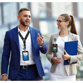 Blue Dumpster on Fire Badge Reels Retractable Heavy Duty, Funny ID Badge Holder with Detachable Lanyard, Carabiner Belt Clip, I'm Fine It`s Fine Everything is Fine