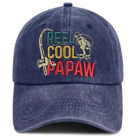 Grandpa Gifts for Men, Funny Fishing Papa Hats, Cool Papaw Baseball Cap, Fathers Day Retirement Christmas Birthday Gifts for Grandpa Pawpaw Grandfather