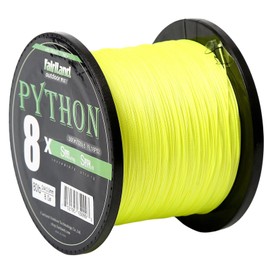 fairiland 8 Strands Braided Fishing Line, Solid Weaving 8X Braided Line for Smooth Casting, Strong Abrasion Resistance, High Sensitivity and Zero Stretch, 21-80 Test-LB, 328yd-0.14mm-21lb, Yellow