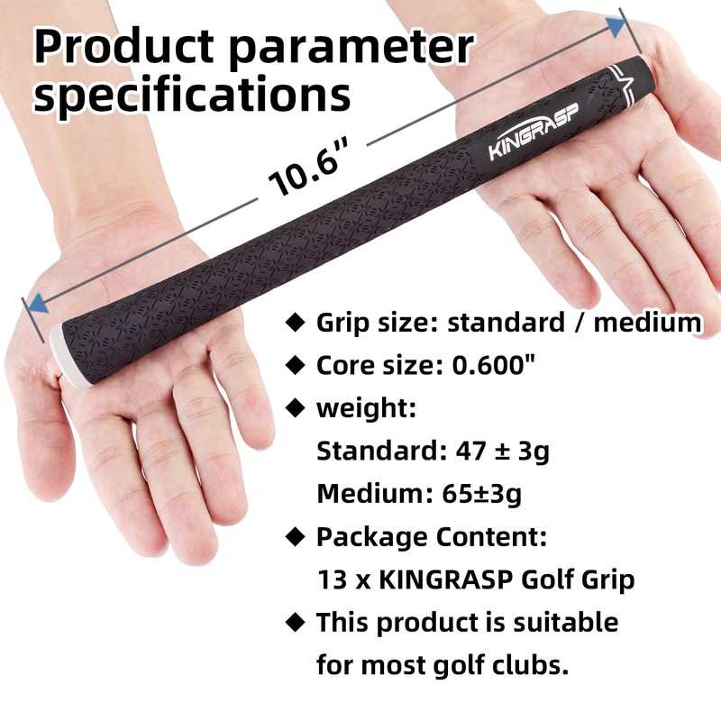KINGRASP Golf Grips Set of 2(Free 2 Tapes) Soft Rubber