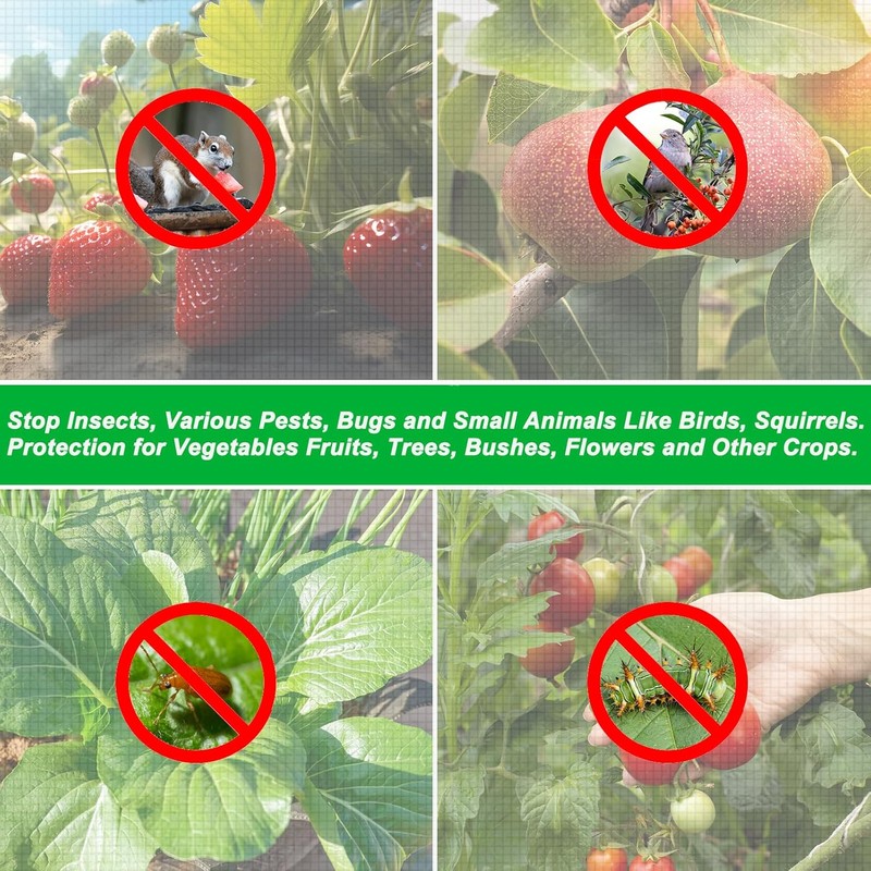 2PCS Large Fruit Tree Netting with Drawstring and Zipper, 8