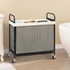 STORAGE MANIAC Rolling Laundry Hamper with Wheels 3-Section Laundry Sorter