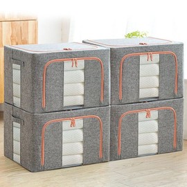 Steel frame bedding organizer living box 22L 66L 100L, 22L / 철제 프레임 이불정리함 리빙박스 22L 66L 100L, 22L