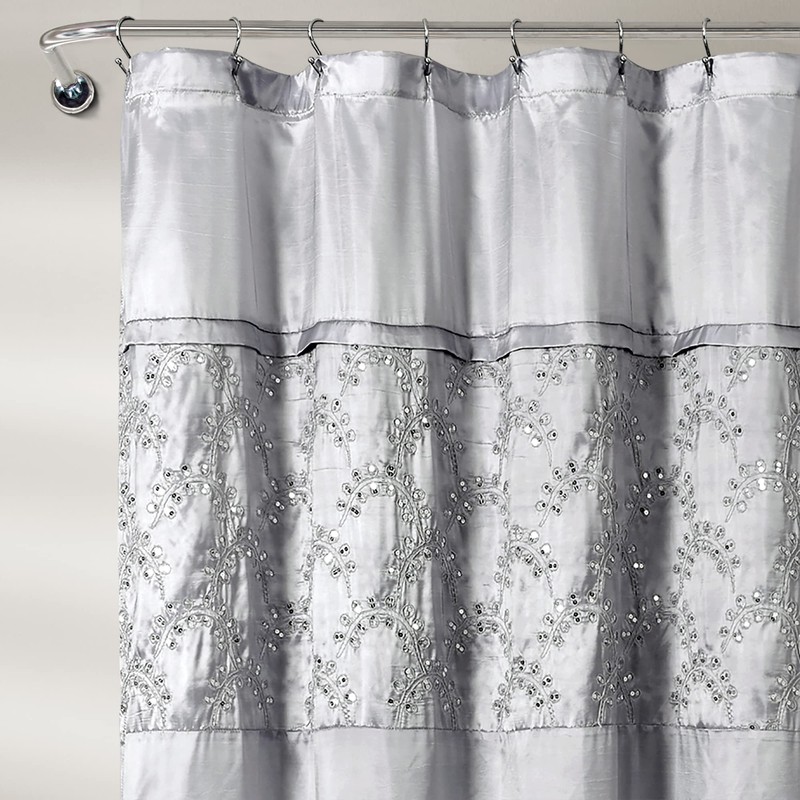 Lush Decor Maria Shower Curtain, 72" x 72", Gray &