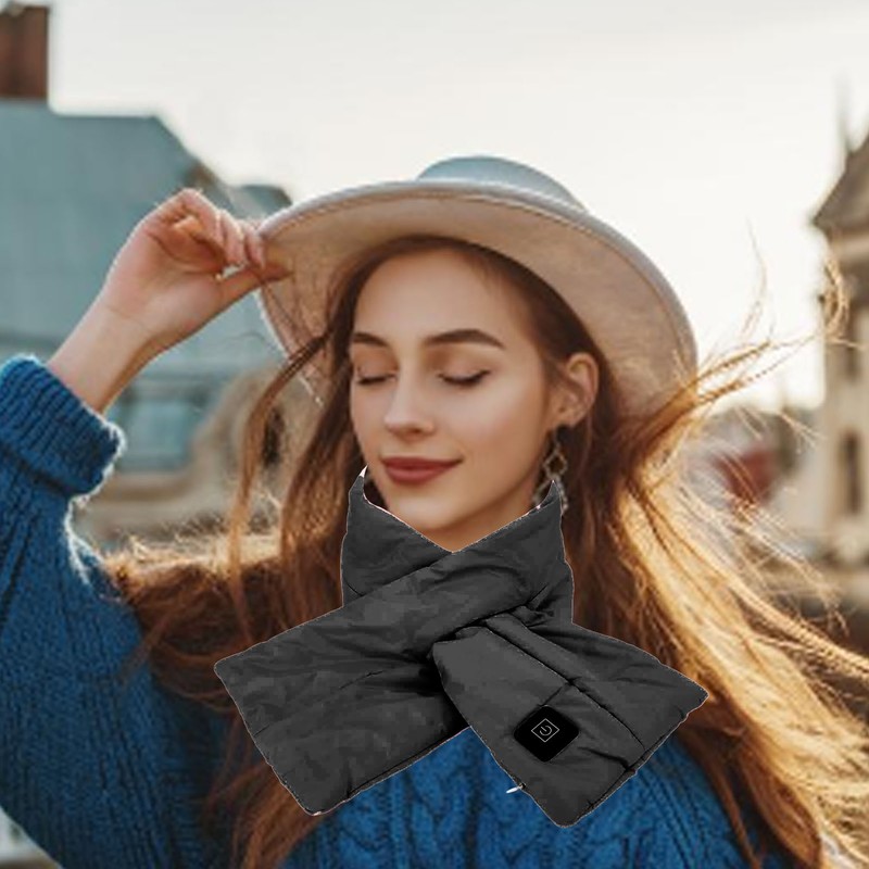 USB Heating Neck Pad Temperature Adjustable Heated Scarf Winter Warm